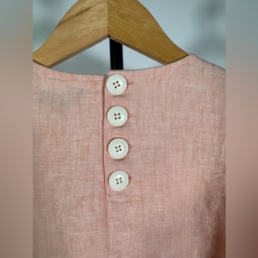 J.Crew Button Back Linen Shift Dress Peach Dress Womens - Picture 4 of 7